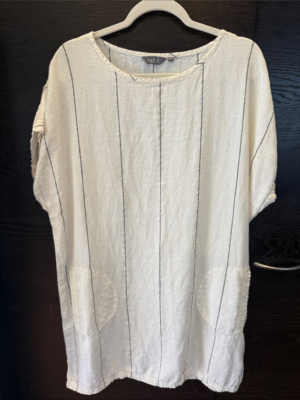 Eadie White Pinstripe Relaxed Tunic